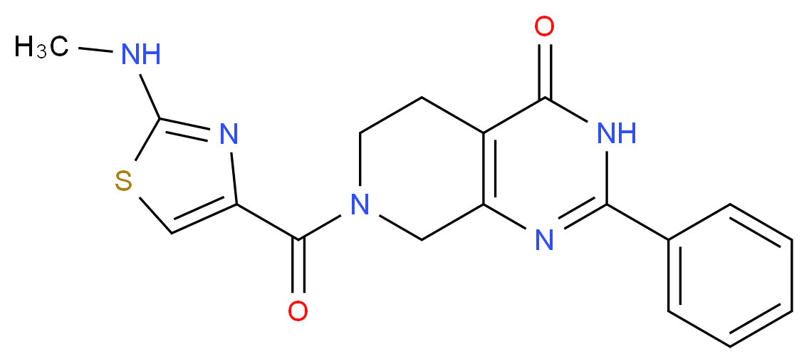 7-{[2-(methylamino)-1,3-thiazol-4-yl]carbonyl}-2-phenyl-5,6,7,8-tetrahydropyrido[3,4-d]pyrimidin-4(3H)-one_Molecular_structure_CAS_)