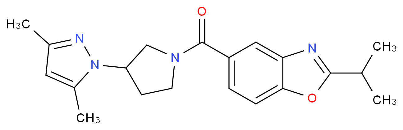5-{[3-(3,5-dimethyl-1H-pyrazol-1-yl)pyrrolidin-1-yl]carbonyl}-2-isopropyl-1,3-benzoxazole_Molecular_structure_CAS_)