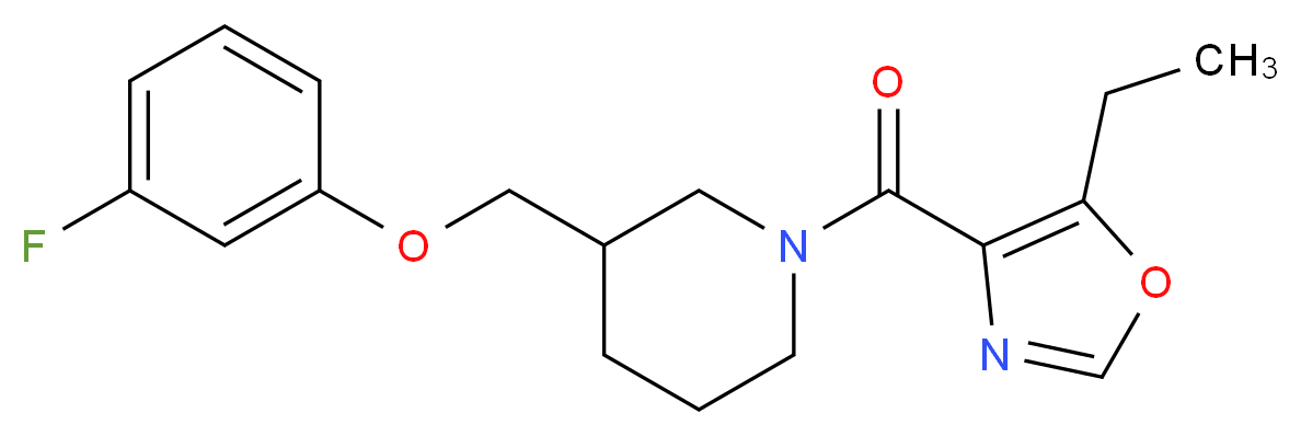 1-[(5-ethyl-1,3-oxazol-4-yl)carbonyl]-3-[(3-fluorophenoxy)methyl]piperidine_Molecular_structure_CAS_)