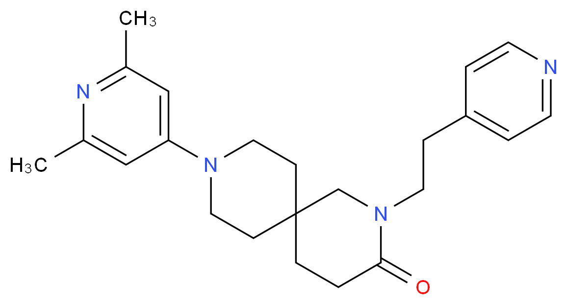9-(2,6-dimethylpyridin-4-yl)-2-(2-pyridin-4-ylethyl)-2,9-diazaspiro[5.5]undecan-3-one_Molecular_structure_CAS_)