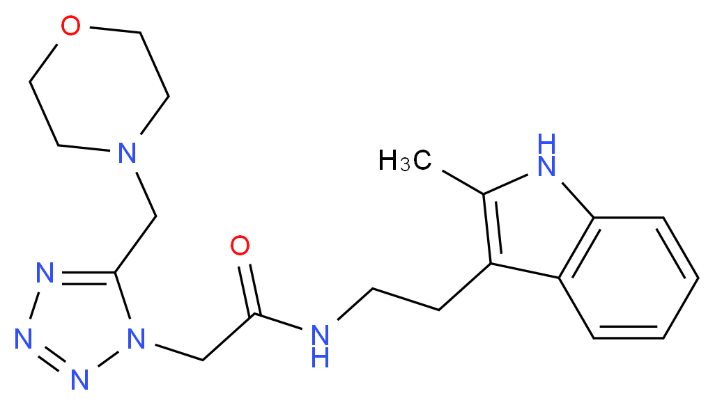 N-[2-(2-methyl-1H-indol-3-yl)ethyl]-2-[5-(4-morpholinylmethyl)-1H-tetrazol-1-yl]acetamide_Molecular_structure_CAS_)