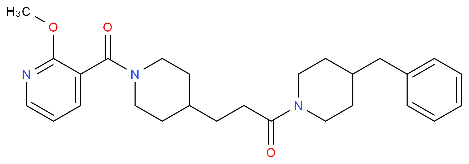 3-({4-[3-(4-benzyl-1-piperidinyl)-3-oxopropyl]-1-piperidinyl}carbonyl)-2-methoxypyridine_Molecular_structure_CAS_)