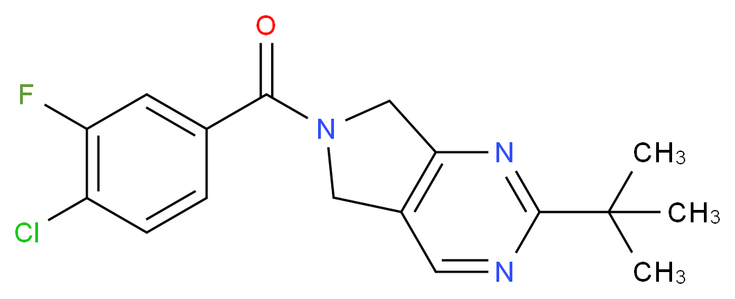 2-tert-butyl-6-(4-chloro-3-fluorobenzoyl)-6,7-dihydro-5H-pyrrolo[3,4-d]pyrimidine_Molecular_structure_CAS_)