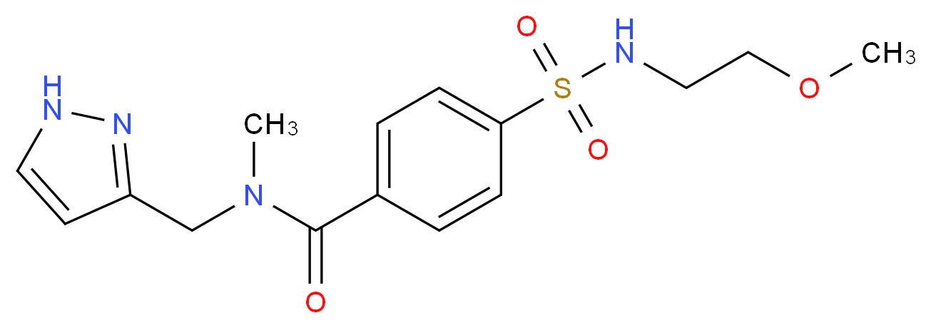 4-{[(2-methoxyethyl)amino]sulfonyl}-N-methyl-N-(1H-pyrazol-3-ylmethyl)benzamide_Molecular_structure_CAS_)