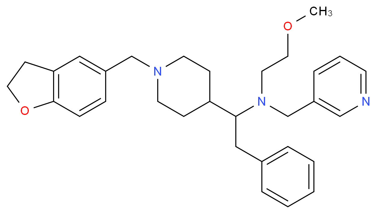 1-[1-(2,3-dihydro-1-benzofuran-5-ylmethyl)-4-piperidinyl]-N-(2-methoxyethyl)-2-phenyl-N-(3-pyridinylmethyl)ethanamine_Molecular_structure_CAS_)