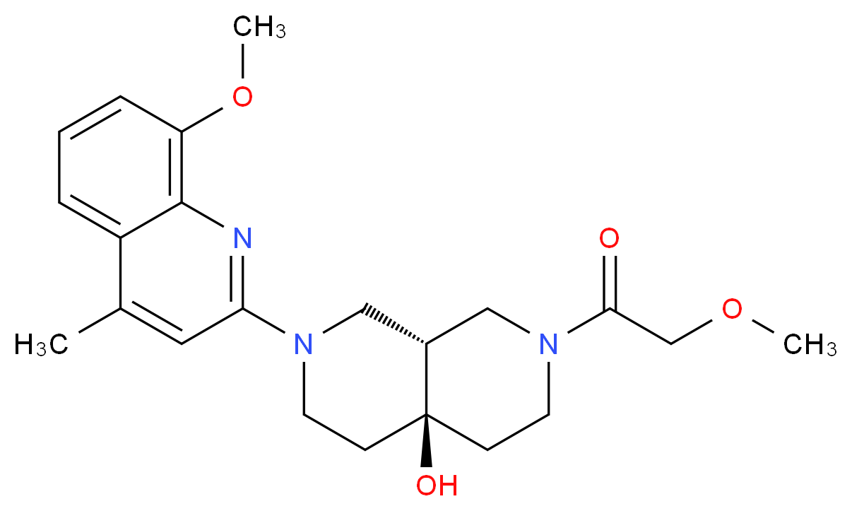 (4aR*,8aR*)-2-(methoxyacetyl)-7-(8-methoxy-4-methylquinolin-2-yl)octahydro-2,7-naphthyridin-4a(2H)-ol_Molecular_structure_CAS_)