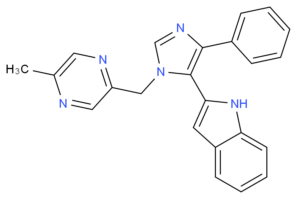 2-{1-[(5-methylpyrazin-2-yl)methyl]-4-phenyl-1H-imidazol-5-yl}-1H-indole_Molecular_structure_CAS_)