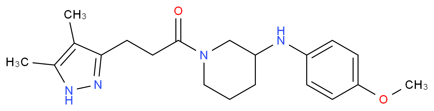 1-[3-(4,5-dimethyl-1H-pyrazol-3-yl)propanoyl]-N-(4-methoxyphenyl)-3-piperidinamine_Molecular_structure_CAS_)