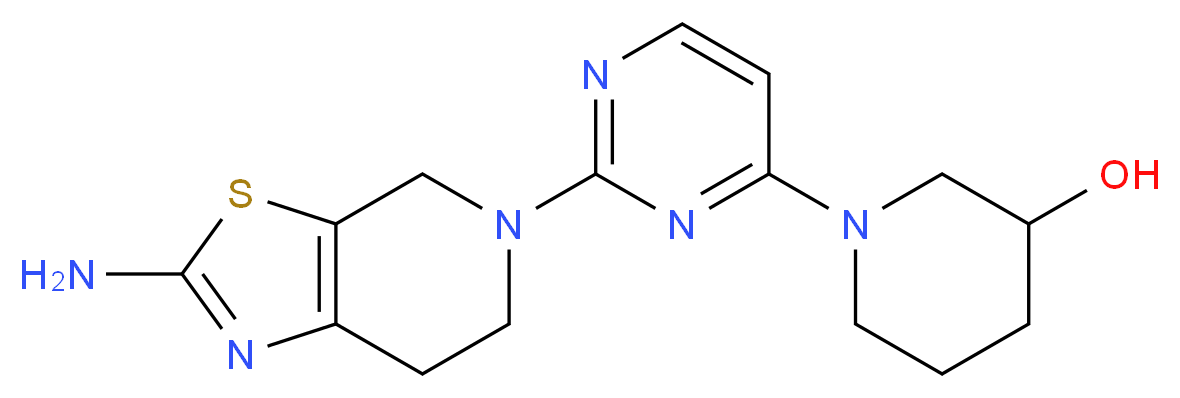 1-[2-(2-amino-6,7-dihydro[1,3]thiazolo[5,4-c]pyridin-5(4H)-yl)pyrimidin-4-yl]piperidin-3-ol_Molecular_structure_CAS_)