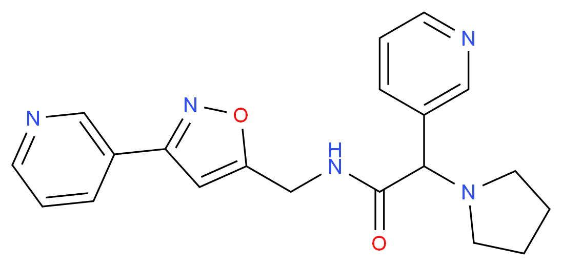2-(3-pyridinyl)-N-{[3-(3-pyridinyl)-5-isoxazolyl]methyl}-2-(1-pyrrolidinyl)acetamide_Molecular_structure_CAS_)