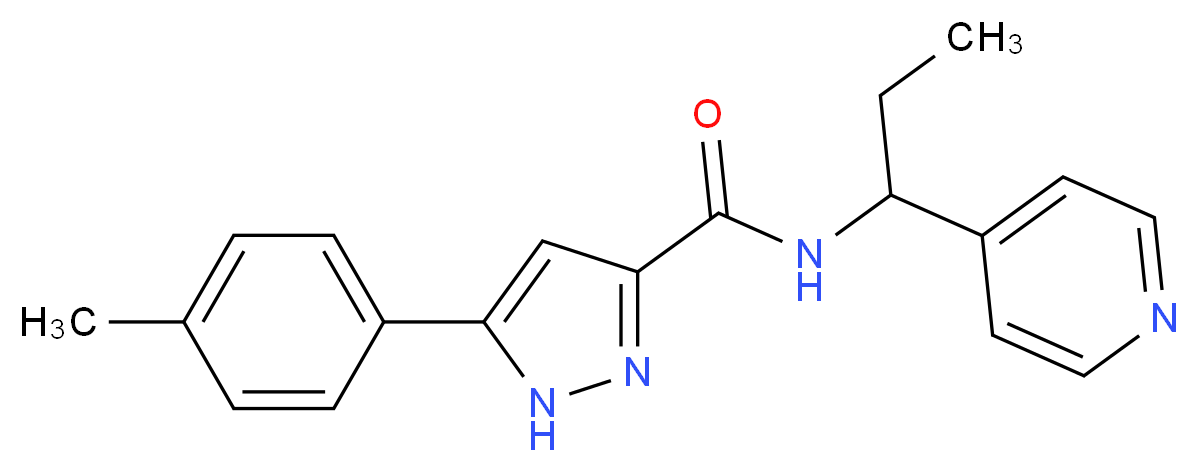 5-(4-methylphenyl)-N-[1-(4-pyridinyl)propyl]-1H-pyrazole-3-carboxamide_Molecular_structure_CAS_)