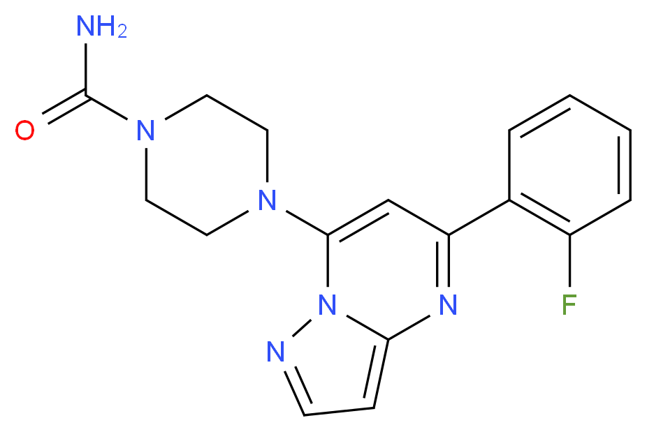 4-[5-(2-fluorophenyl)pyrazolo[1,5-a]pyrimidin-7-yl]-1-piperazinecarboxamide_Molecular_structure_CAS_)