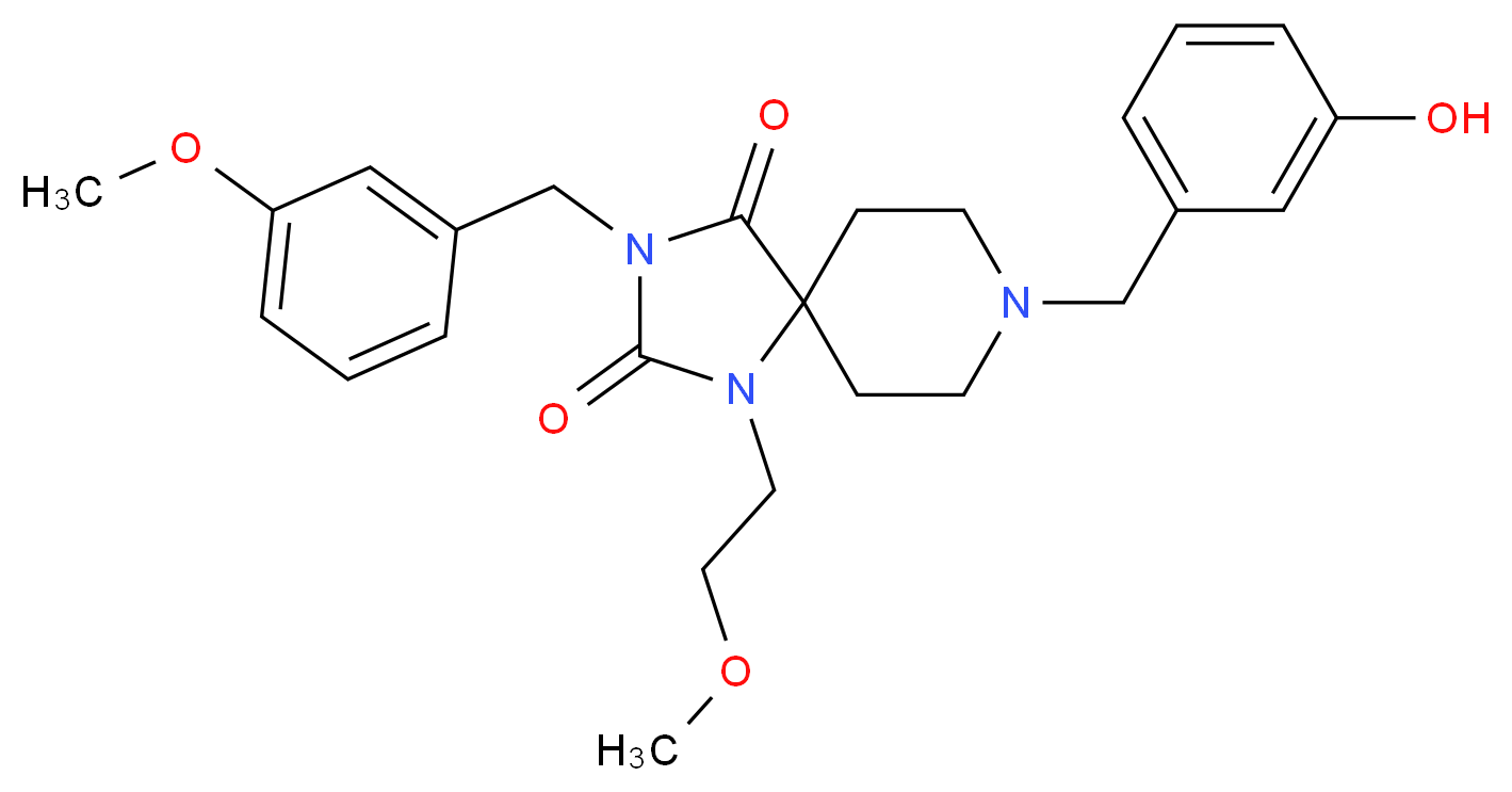 8-(3-hydroxybenzyl)-3-(3-methoxybenzyl)-1-(2-methoxyethyl)-1,3,8-triazaspiro[4.5]decane-2,4-dione_Molecular_structure_CAS_)