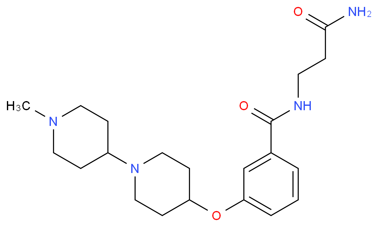N-(3-amino-3-oxopropyl)-3-[(1'-methyl-1,4'-bipiperidin-4-yl)oxy]benzamide (non-preferred name)_Molecular_structure_CAS_)