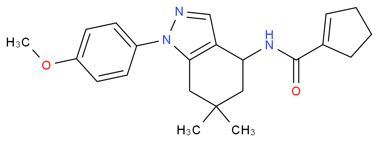 N-[1-(4-methoxyphenyl)-6,6-dimethyl-4,5,6,7-tetrahydro-1H-indazol-4-yl]-1-cyclopentene-1-carboxamide_Molecular_structure_CAS_)