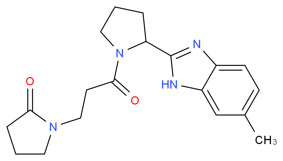 1-{3-[2-(6-methyl-1H-benzimidazol-2-yl)-1-pyrrolidinyl]-3-oxopropyl}-2-pyrrolidinone_Molecular_structure_CAS_)
