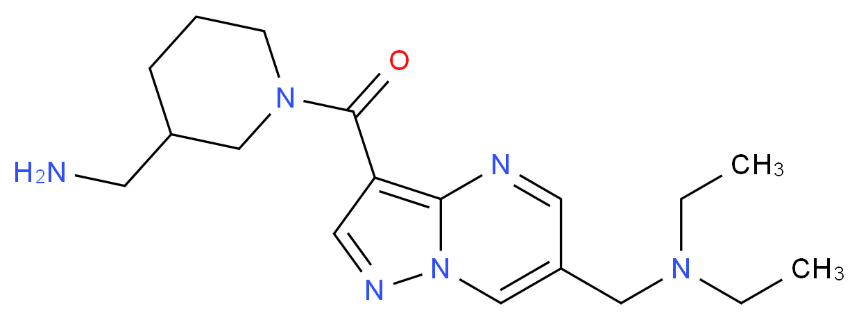 N-[(3-{[3-(aminomethyl)piperidin-1-yl]carbonyl}pyrazolo[1,5-a]pyrimidin-6-yl)methyl]-N-ethylethanamine_Molecular_structure_CAS_)