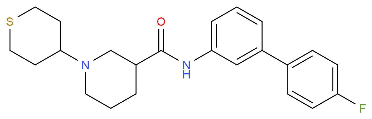 N-(4'-fluoro-3-biphenylyl)-1-(tetrahydro-2H-thiopyran-4-yl)-3-piperidinecarboxamide_Molecular_structure_CAS_)