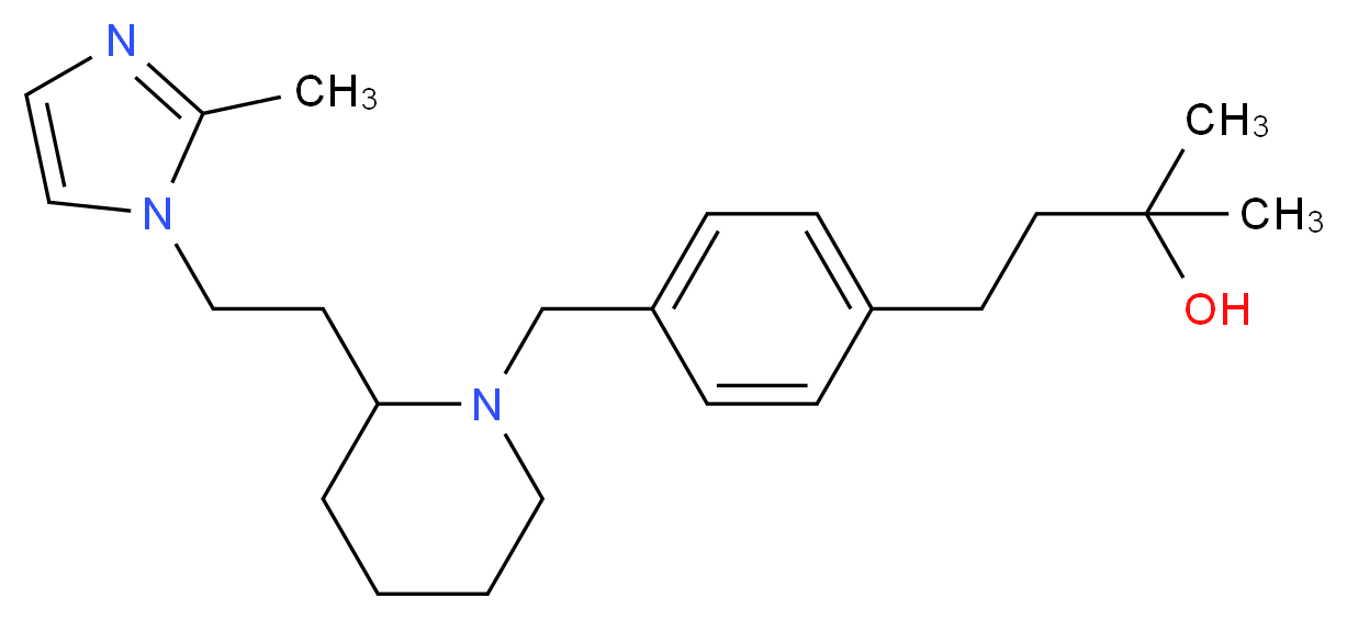 2-methyl-4-[4-({2-[2-(2-methyl-1H-imidazol-1-yl)ethyl]-1-piperidinyl}methyl)phenyl]-2-butanol_Molecular_structure_CAS_)