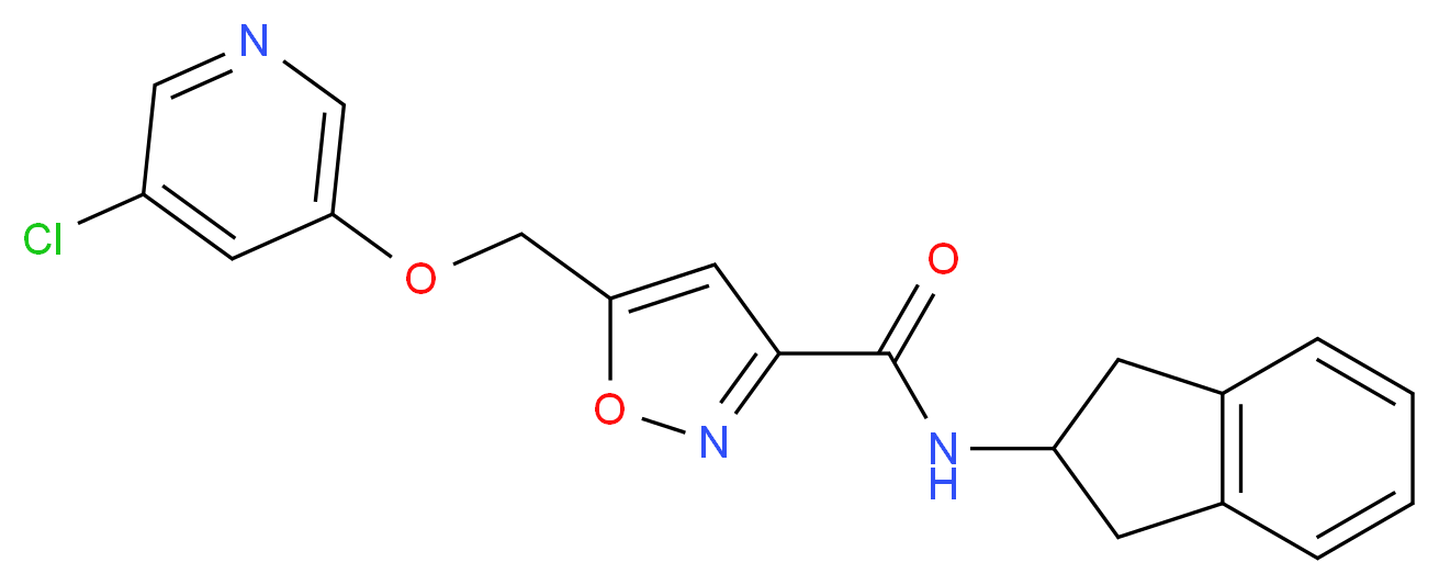 5-{[(5-chloro-3-pyridinyl)oxy]methyl}-N-(2,3-dihydro-1H-inden-2-yl)-3-isoxazolecarboxamide_Molecular_structure_CAS_)