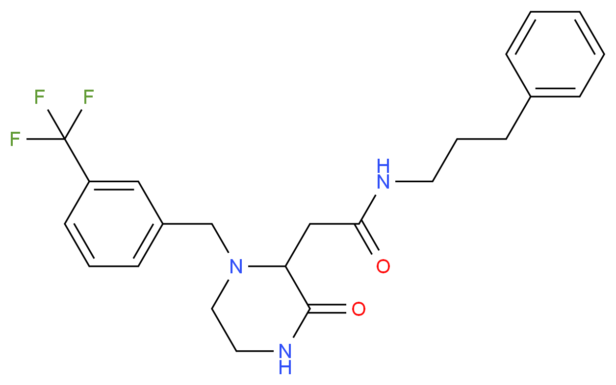 2-{3-oxo-1-[3-(trifluoromethyl)benzyl]-2-piperazinyl}-N-(3-phenylpropyl)acetamide_Molecular_structure_CAS_)