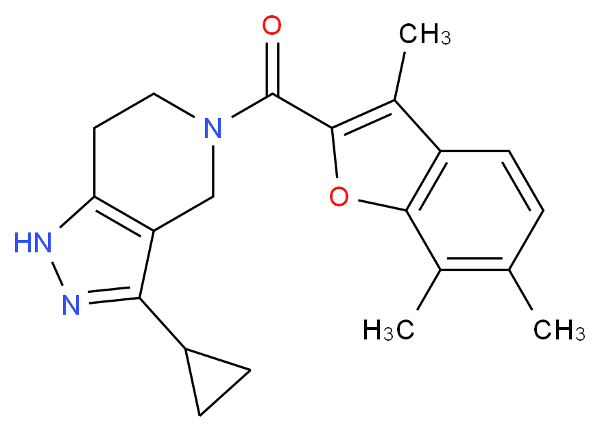 3-cyclopropyl-5-[(3,6,7-trimethyl-1-benzofuran-2-yl)carbonyl]-4,5,6,7-tetrahydro-1H-pyrazolo[4,3-c]pyridine_Molecular_structure_CAS_)