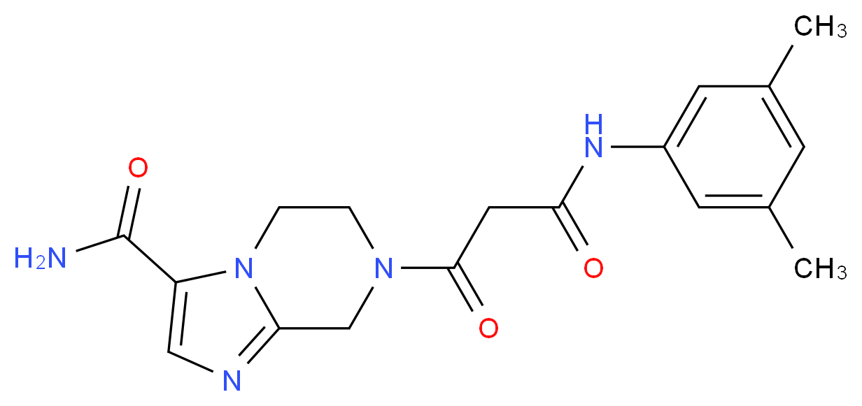7-{3-[(3,5-dimethylphenyl)amino]-3-oxopropanoyl}-5,6,7,8-tetrahydroimidazo[1,2-a]pyrazine-3-carboxamide_Molecular_structure_CAS_)
