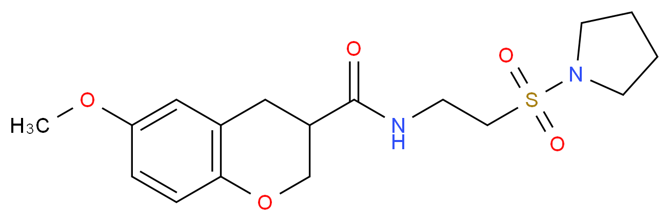 6-methoxy-N-[2-(1-pyrrolidinylsulfonyl)ethyl]-3-chromanecarboxamide_Molecular_structure_CAS_)