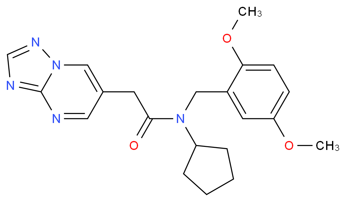 N-cyclopentyl-N-(2,5-dimethoxybenzyl)-2-[1,2,4]triazolo[1,5-a]pyrimidin-6-ylacetamide_Molecular_structure_CAS_)