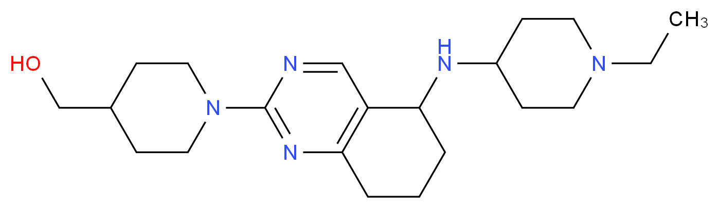 (1-{5-[(1-ethyl-4-piperidinyl)amino]-5,6,7,8-tetrahydro-2-quinazolinyl}-4-piperidinyl)methanol_Molecular_structure_CAS_)