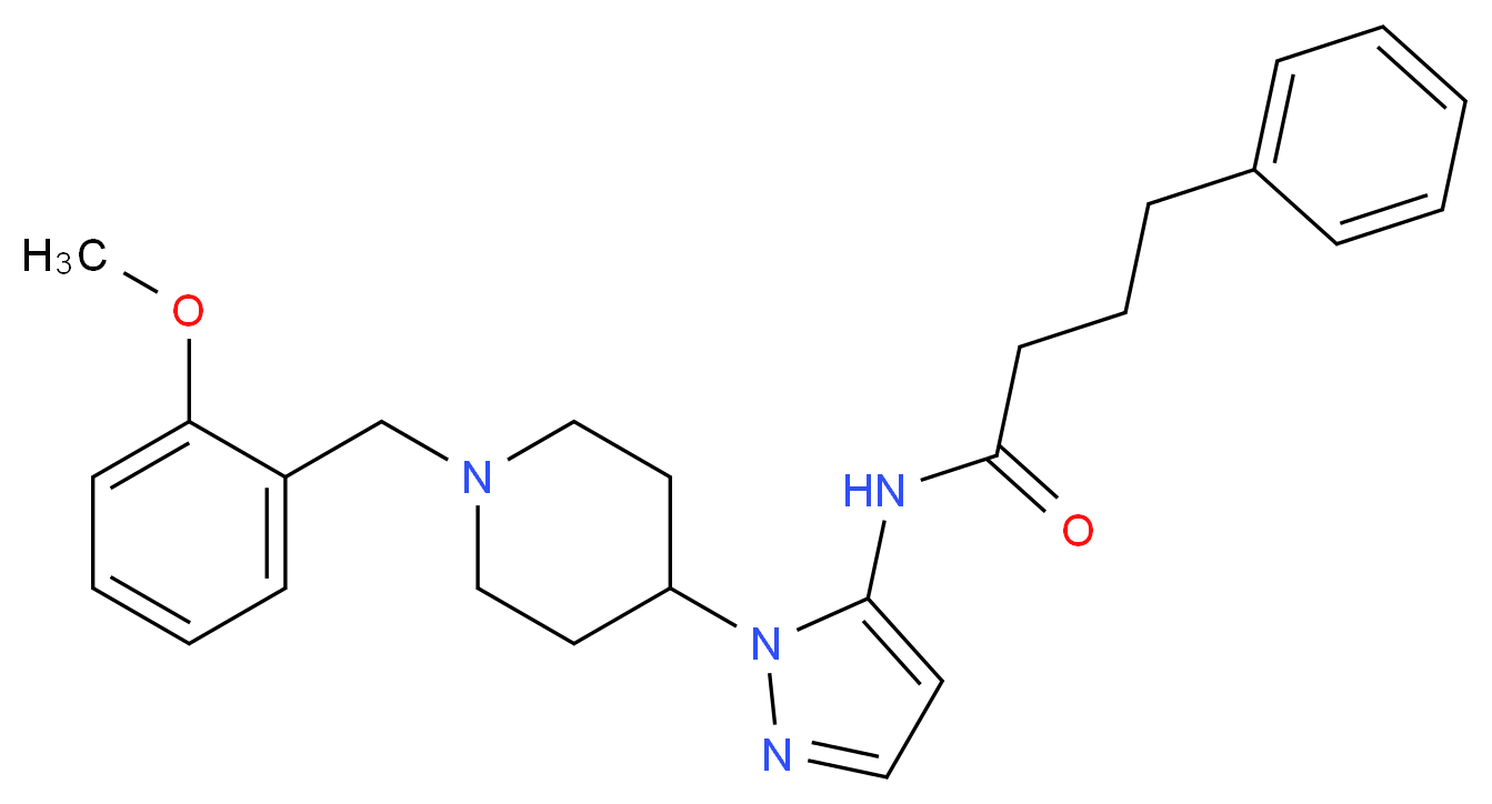 N-{1-[1-(2-methoxybenzyl)-4-piperidinyl]-1H-pyrazol-5-yl}-4-phenylbutanamide_Molecular_structure_CAS_)