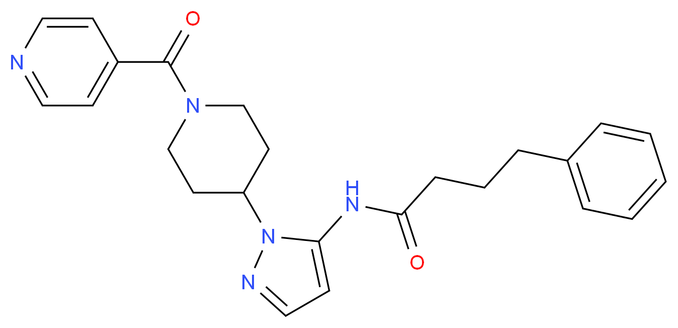 N-[1-(1-isonicotinoyl-4-piperidinyl)-1H-pyrazol-5-yl]-4-phenylbutanamide_Molecular_structure_CAS_)