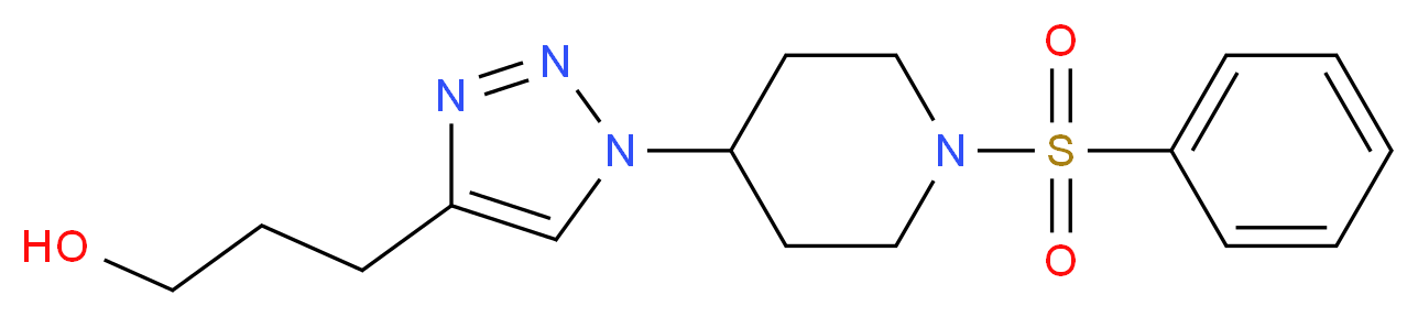 3-{1-[1-(phenylsulfonyl)piperidin-4-yl]-1H-1,2,3-triazol-4-yl}propan-1-ol_Molecular_structure_CAS_)