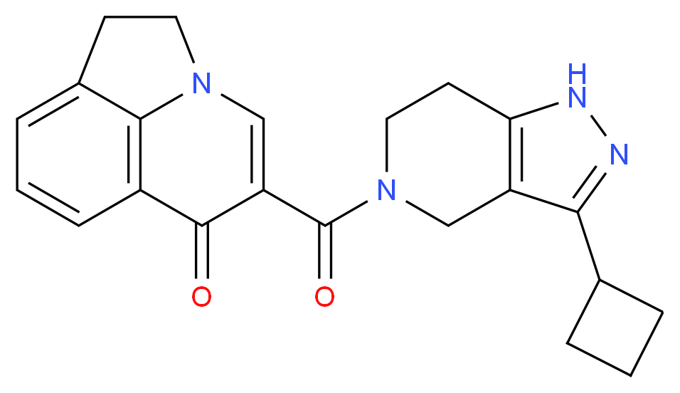 5-[(3-cyclobutyl-1,4,6,7-tetrahydro-5H-pyrazolo[4,3-c]pyridin-5-yl)carbonyl]-1,2-dihydro-6H-pyrrolo[3,2,1-ij]quinolin-6-one_Molecular_structure_CAS_)