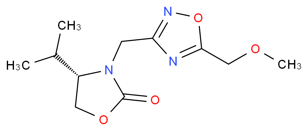 (4S)-4-isopropyl-3-{[5-(methoxymethyl)-1,2,4-oxadiazol-3-yl]methyl}-1,3-oxazolidin-2-one_Molecular_structure_CAS_)
