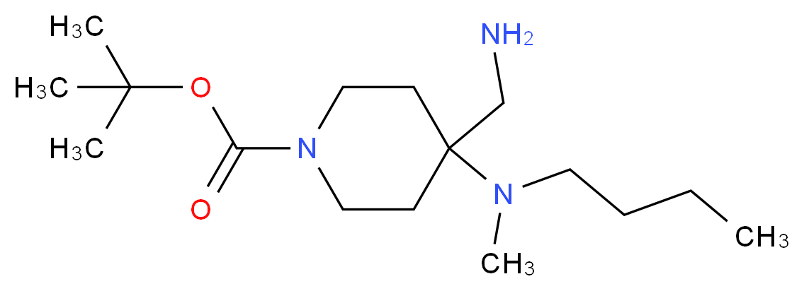tert-butyl 4-(aminomethyl)-4-[butyl(methyl)amino]piperidine-1-carboxylate_Molecular_structure_CAS_)