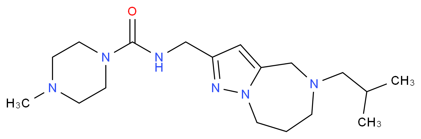 N-[(5-isobutyl-5,6,7,8-tetrahydro-4H-pyrazolo[1,5-a][1,4]diazepin-2-yl)methyl]-4-methylpiperazine-1-carboxamide_Molecular_structure_CAS_)