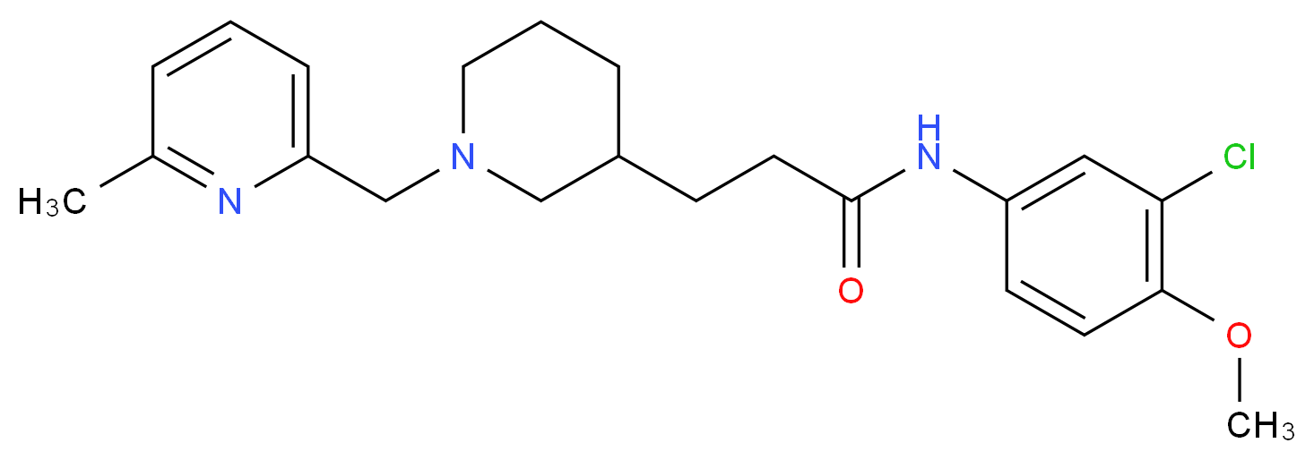 N-(3-chloro-4-methoxyphenyl)-3-{1-[(6-methyl-2-pyridinyl)methyl]-3-piperidinyl}propanamide_Molecular_structure_CAS_)