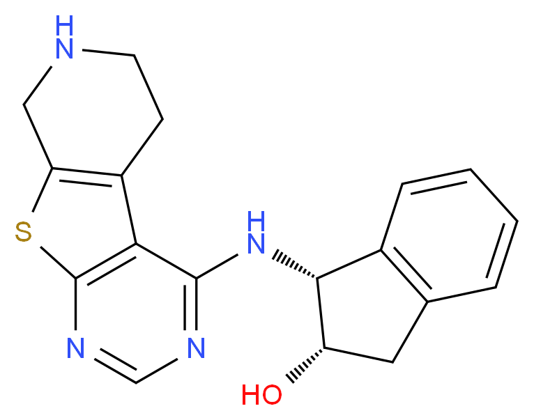 (1R,2S)-1-(5,6,7,8-tetrahydropyrido[4',3':4,5]thieno[2,3-d]pyrimidin-4-ylamino)indan-2-ol_Molecular_structure_CAS_)