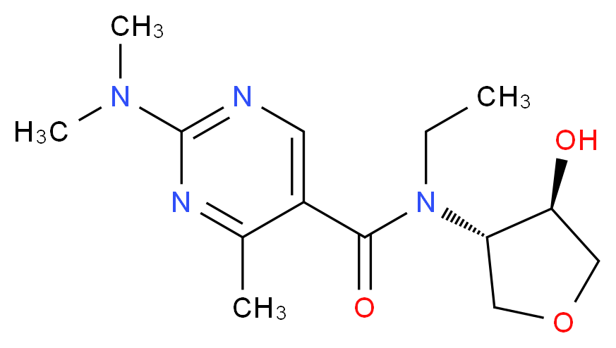 2-(dimethylamino)-N-ethyl-N-[(3S*,4R*)-4-hydroxytetrahydro-3-furanyl]-4-methyl-5-pyrimidinecarboxamide_Molecular_structure_CAS_)