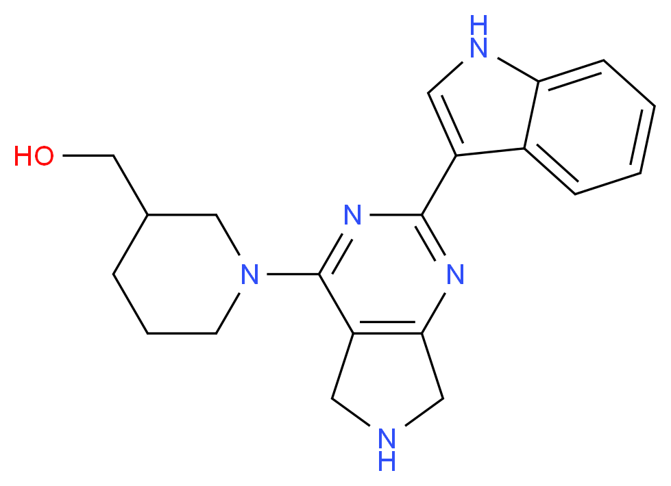 {1-[2-(1H-indol-3-yl)-6,7-dihydro-5H-pyrrolo[3,4-d]pyrimidin-4-yl]piperidin-3-yl}methanol_Molecular_structure_CAS_)