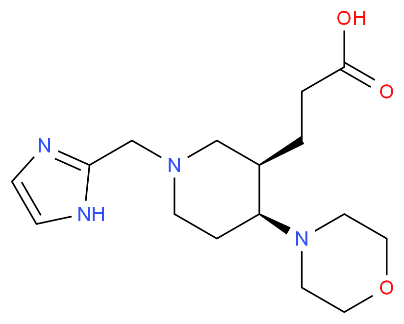 3-[(3R*,4S*)-1-(1H-imidazol-2-ylmethyl)-4-morpholin-4-ylpiperidin-3-yl]propanoic acid_Molecular_structure_CAS_)