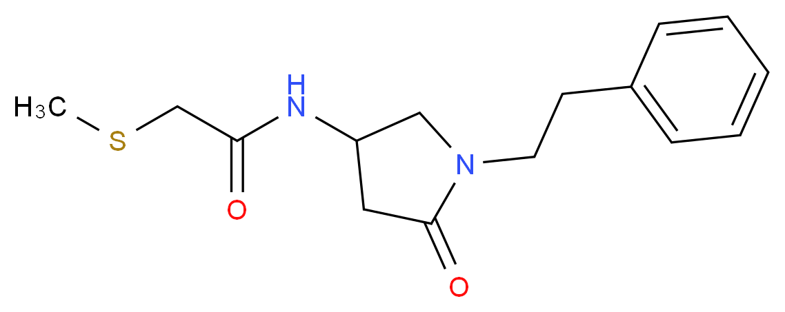 2-(methylthio)-N-[5-oxo-1-(2-phenylethyl)-3-pyrrolidinyl]acetamide_Molecular_structure_CAS_)