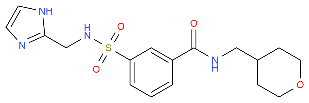 3-{[(1H-imidazol-2-ylmethyl)amino]sulfonyl}-N-(tetrahydro-2H-pyran-4-ylmethyl)benzamide_Molecular_structure_CAS_)