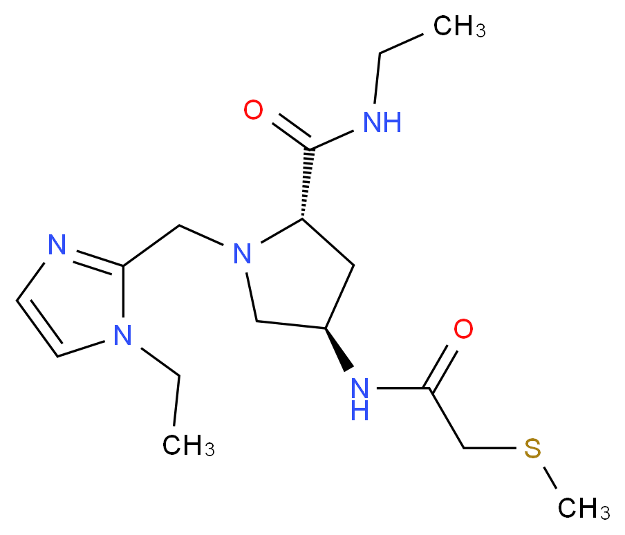 (4R)-N-ethyl-1-[(1-ethyl-1H-imidazol-2-yl)methyl]-4-{[(methylthio)acetyl]amino}-L-prolinamide_Molecular_structure_CAS_)