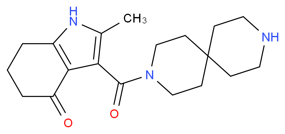 3-(3,9-diazaspiro[5.5]undec-3-ylcarbonyl)-2-methyl-1,5,6,7-tetrahydro-4H-indol-4-one_Molecular_structure_CAS_)