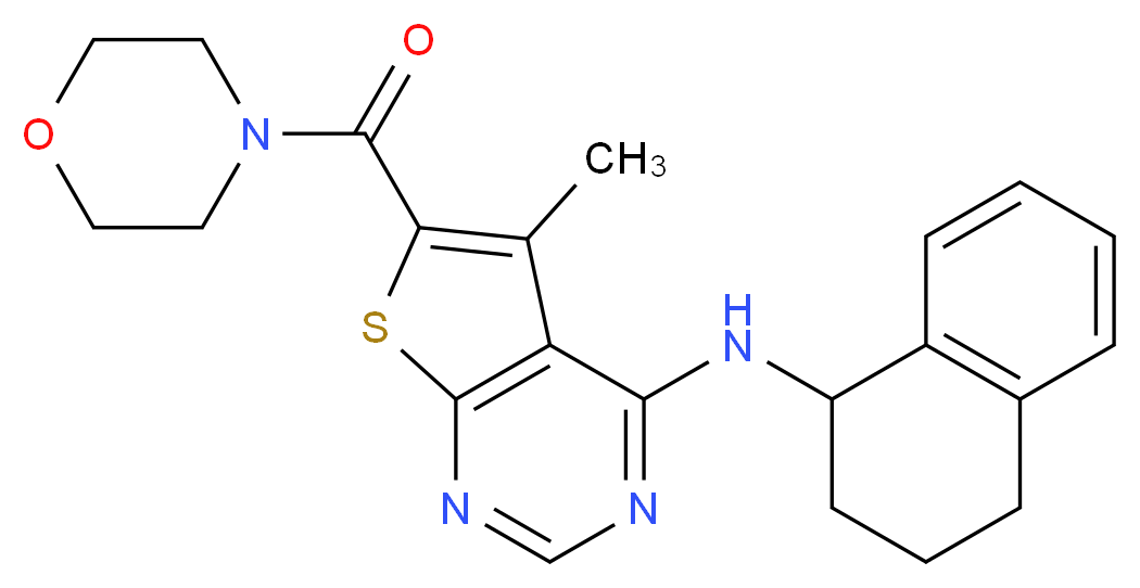 5-methyl-6-(4-morpholinylcarbonyl)-N-(1,2,3,4-tetrahydro-1-naphthalenyl)thieno[2,3-d]pyrimidin-4-amine_Molecular_structure_CAS_)