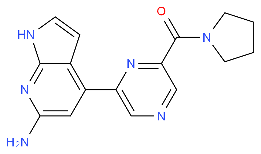 4-[6-(1-pyrrolidinylcarbonyl)-2-pyrazinyl]-1H-pyrrolo[2,3-b]pyridin-6-amine_Molecular_structure_CAS_)