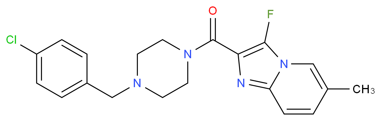 2-{[4-(4-chlorobenzyl)-1-piperazinyl]carbonyl}-3-fluoro-6-methylimidazo[1,2-a]pyridine_Molecular_structure_CAS_)