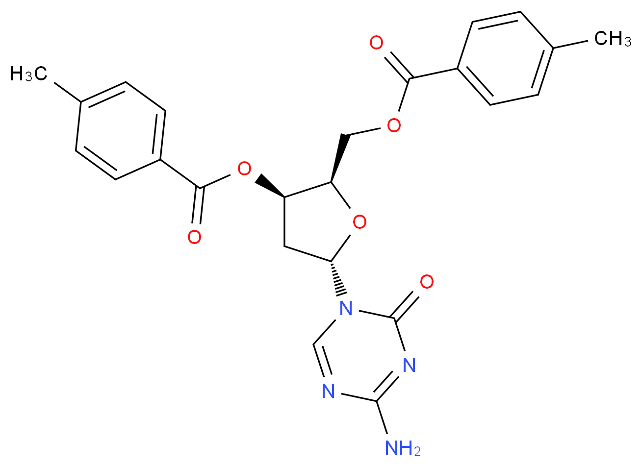 1-(2'-Deoxy-3',5'-di-O-toluoyl-α-D-ribofuranosyl)-2-oxo-4-amino-1,2-dihydro-1,3,5-triazine_Molecular_structure_CAS_40789-35-3)